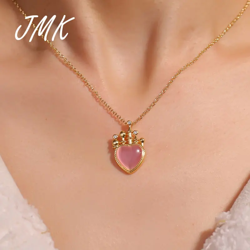 JMK Princess Pink Love Heart Necklace Cute Trendy 18k Gold Gemstone Crystal Jewelry For Women Girls Bridal Birthday Party Gift
JMK Princess Pink Love Heart Necklace Cute Trendy 18k Gold Gemstone Crystal Jewelry For Women Girls Bridal Birthday Party Gift