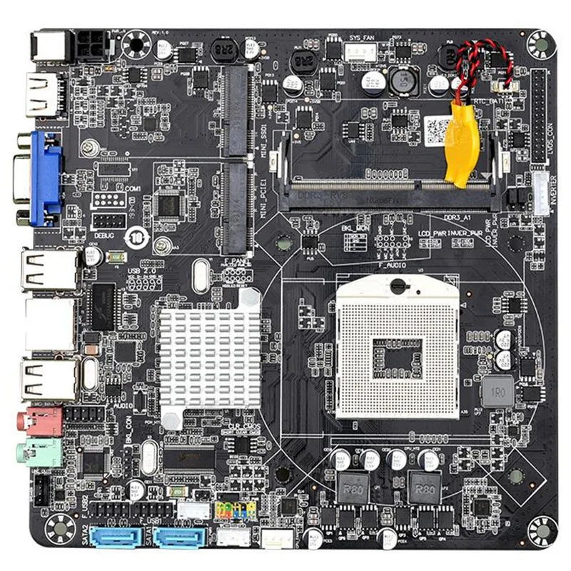Материнская плата HM55B PGA988 для настольного ПК материнская DDR3 SATA II Mini ITX мини