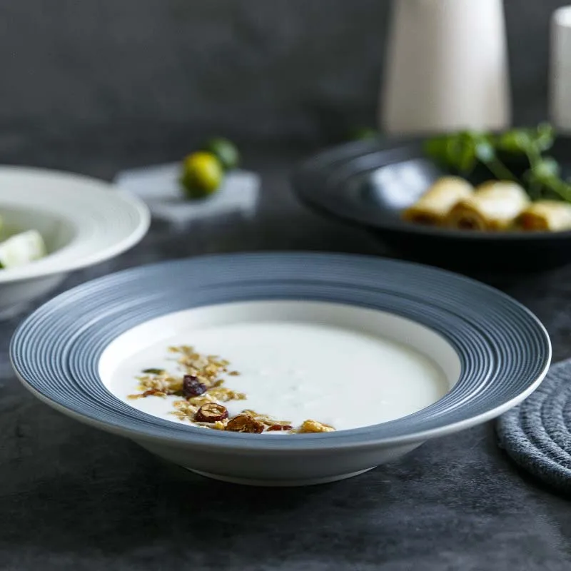 European-style creative straw hat plate home brushed pasta plate simple western soup plate solid color restaurant food set plate
European-style creative straw hat plate home brushed pasta plate simple western soup plate solid color restaurant food set plate