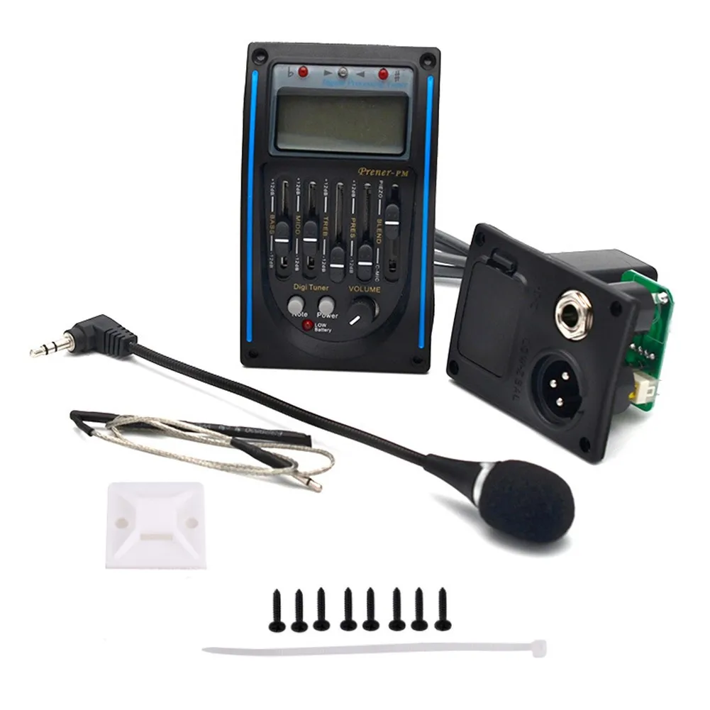 LC-5 5-Band Acoustic Guitar Preamp EQ LCD Tuner Piezo Pickup Equalizer With Mic W/ Mic Five-segment Playing Board Adjust Sound
LC-5 5-Band Acoustic Guitar Preamp EQ LCD Tuner Piezo Pickup Equalizer With Mic W/ Mic Five-segment Playing Board Adjust Sound
