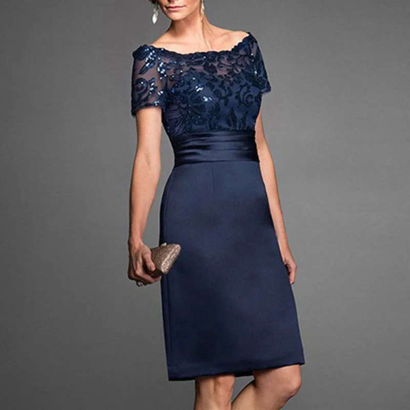 Navy Blue 2019 Plus Size Mother Of The Bride Dresses Short Sleeves Sequined Wedding Party Dress Mother Dress For Weddings
Navy Blue 2019 Plus Size Mother Of The Bride Dresses Short Sleeves Sequined Wedding Party Dress Mother Dress For Weddings