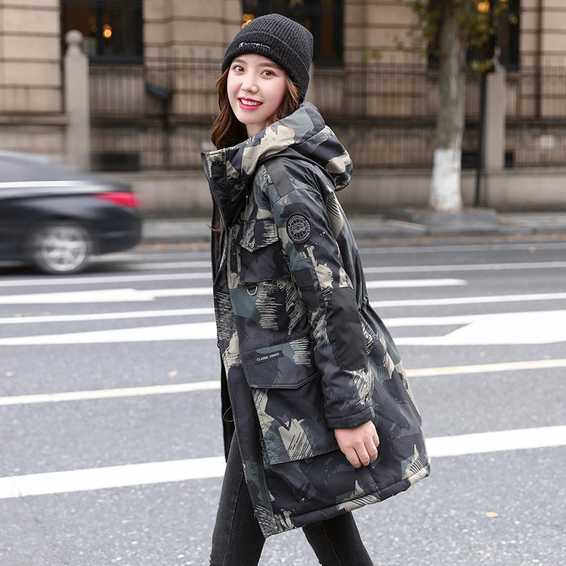 Camouflage Pattern Women's Winter Jacket Hooded Slim Long Parkas Female Stand Collar Plus Size Cotton Padded Thick Casual Coats
Camouflage Pattern Women's Winter Jacket Hooded Slim Long Parkas Female Stand Collar Plus Size Cotton Padded Thick Casual Coats