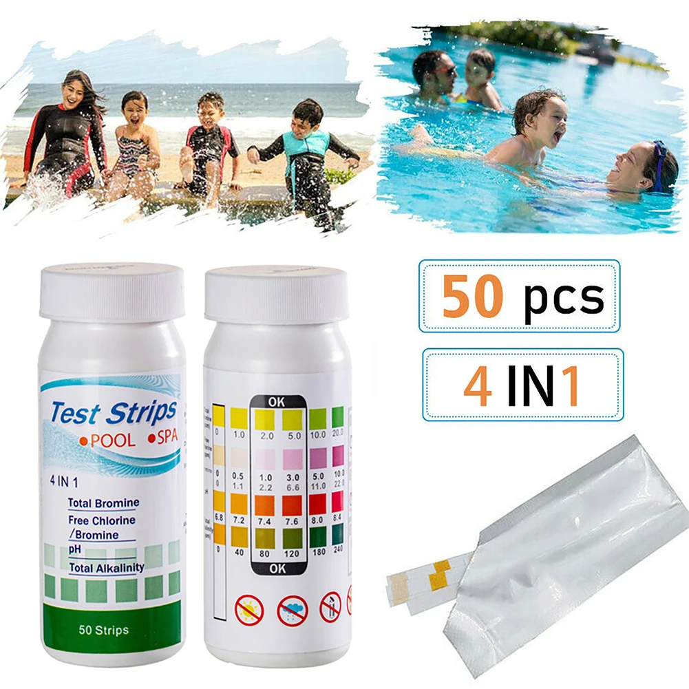 50 Pcs Water Quality 3/4/5/6-In-1 Swimming Pool Test Paper Residual Chlorine PH Value Alkalinity Hardness Test Strip A Bottle
50 Pcs Water Quality 3/4/5/6-In-1 Swimming Pool Test Paper Residual Chlorine PH Value Alkalinity Hardness Test Strip A Bottle