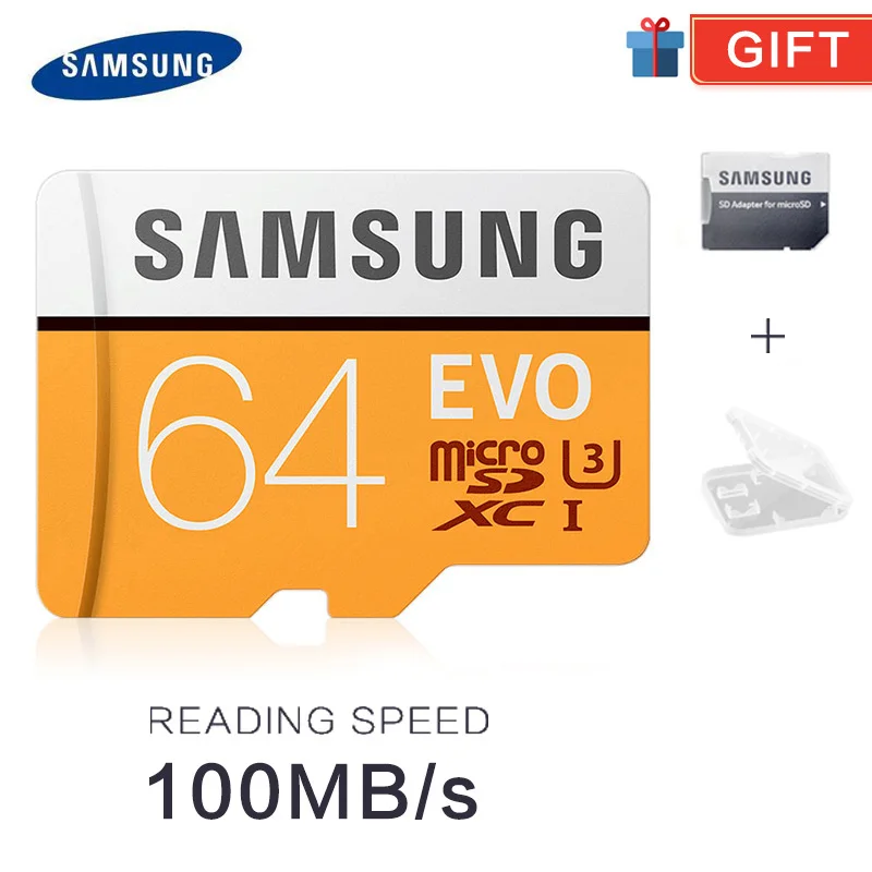 SAMSUNG карта памяти Micro SD карты 32 ГБ 64 128G tf SDHC/SDXC Max 95 м/с EVO объемом Гб или 128 C10 TF Транс