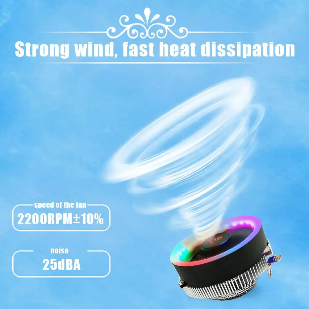 COOLMOON Q2 RGB LED Computer PC CPU Chassis Cooling Cooler Fan for CPU Below 70W Desktop CPU Heat Sink for Inter 775/1366 AMD754
COOLMOON Q2 RGB LED Computer PC CPU Chassis Cooling Cooler Fan for CPU Below 70W Desktop CPU Heat Sink for Inter 775/1366 AMD754