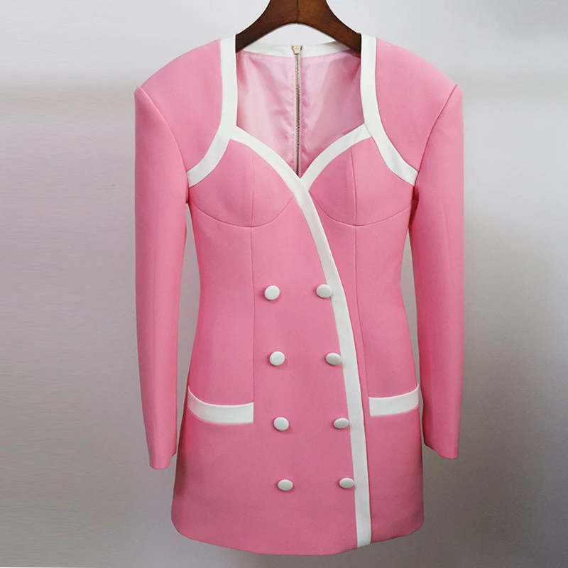 JCHB 2021 Double Women Breasted Autumn Bodycon Dress Heavy Weight High Waist Tunic Contrast Color High Street Dress
JCHB 2021 Double Women Breasted Autumn Bodycon Dress Heavy Weight High Waist Tunic Contrast Color High Street Dress