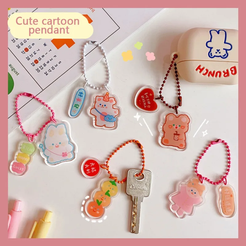 Ins Cartoon Cute Bear Rabbit Keychain Transparent Acrylic Girl Schoolbag Decorative Pendant Kawaii Accessories Fashion Ornament 
Ins Cartoon Cute Bear Rabbit Keychain Transparent Acrylic Girl Schoolbag Decorative Pendant Kawaii Accessories Fashion Ornament