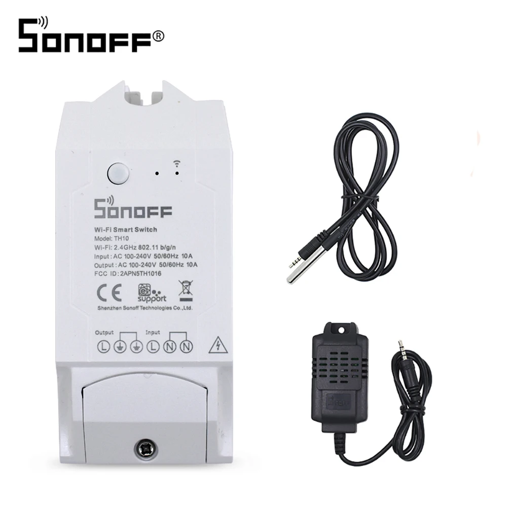 Sonoff TH10 Wifi Switch Waterproof Temperature Sensor DS18B20 SI7021 Temperature Humidity Sensor Smart Home Automation Module
Sonoff TH10 Wifi Switch Waterproof Temperature Sensor DS18B20 SI7021 Temperature Humidity Sensor Smart Home Automation Module