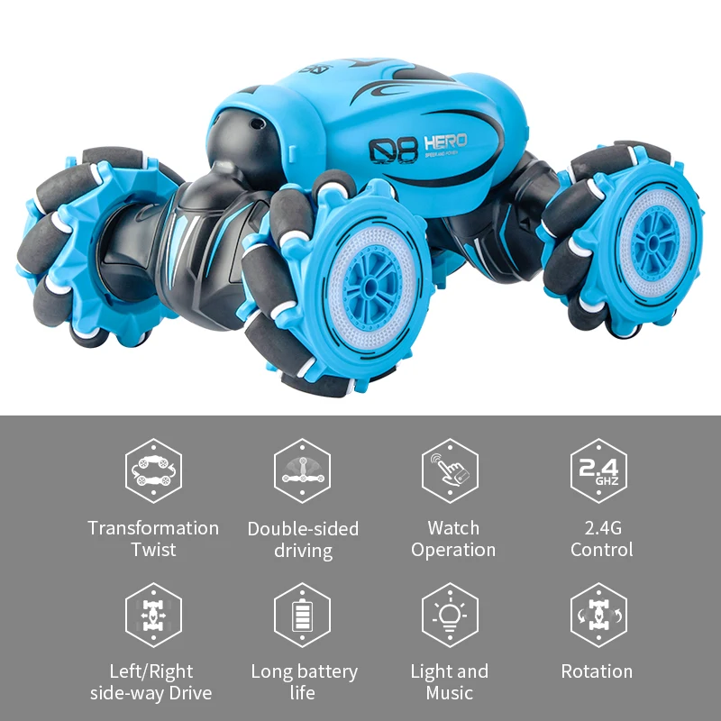 D876 1:16 4WD RC Car Radio Gesture Induction Music Light Twist High Speed Stunt Remote Control off Road Drift Vehicle Car Model
D876 1:16 4WD RC Car Radio Gesture Induction Music Light Twist High Speed Stunt Remote Control off Road Drift Vehicle Car Model