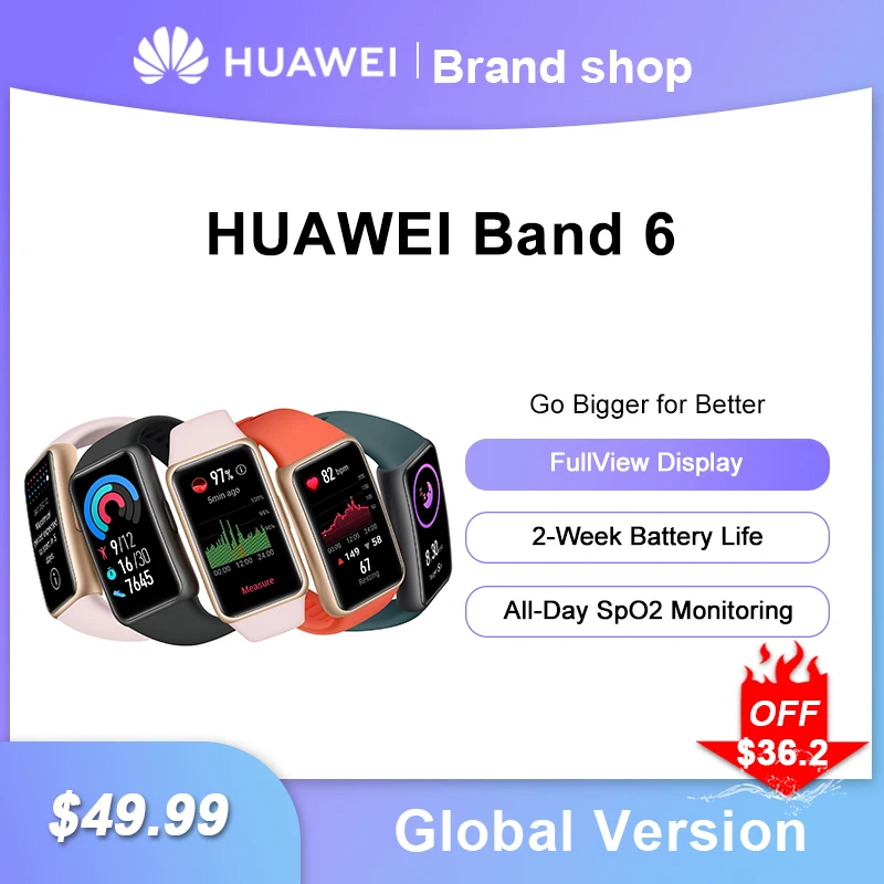 New Original Huawei Band 6 Smartband Blood Oxygen LED Screen Heart Rate Tracker Sleep monitoring thermometer NFC Smartband
New Original Huawei Band 6 Smartband Blood Oxygen LED Screen Heart Rate Tracker Sleep monitoring thermometer NFC Smartband