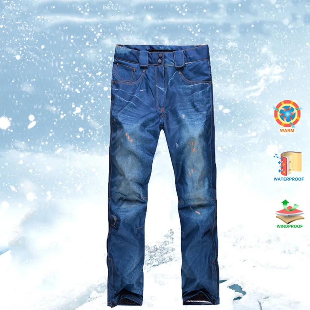 

1pcs Warm Ski Pants Snowboard Sports Broek Winter Men Outdoor Activities Clothes Waterproof Windproof Warm Snow Trousers Pants