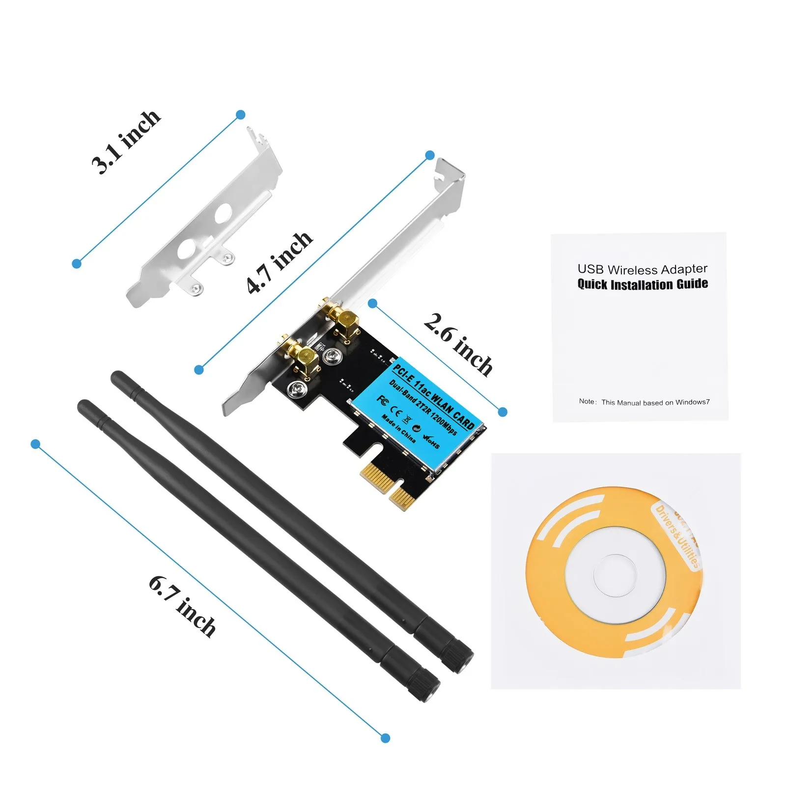 1200m Wireless Pcie Network Card 5G Dual Frequency PCI-E Wireless Network Card Computer Cables & Connectors
1200m Wireless Pcie Network Card 5G Dual Frequency PCI-E Wireless Network Card Computer Cables & Connectors