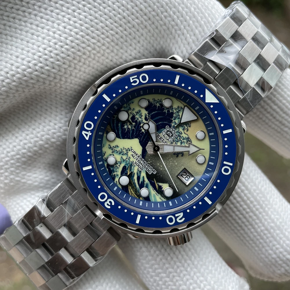 New Color SD1975J STEELDIVE Design Diver Watch Tuna Kanagawa Luminous Dial 30Bar Waterproof Men's Japan NH35 Mechanical Watches
New Color SD1975J STEELDIVE Design Diver Watch Tuna Kanagawa Luminous Dial 30Bar Waterproof Men's Japan NH35 Mechanical Watches