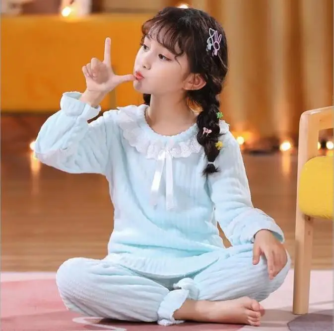 Winter Flannel Lace Pajamas Girls Coral Fleece Cute Warm Pyjamas Children Christmas Pajama Set For Kids Thick Princess Sleepwear
Winter Flannel Lace Pajamas Girls Coral Fleece Cute Warm Pyjamas Children Christmas Pajama Set For Kids Thick Princess Sleepwear