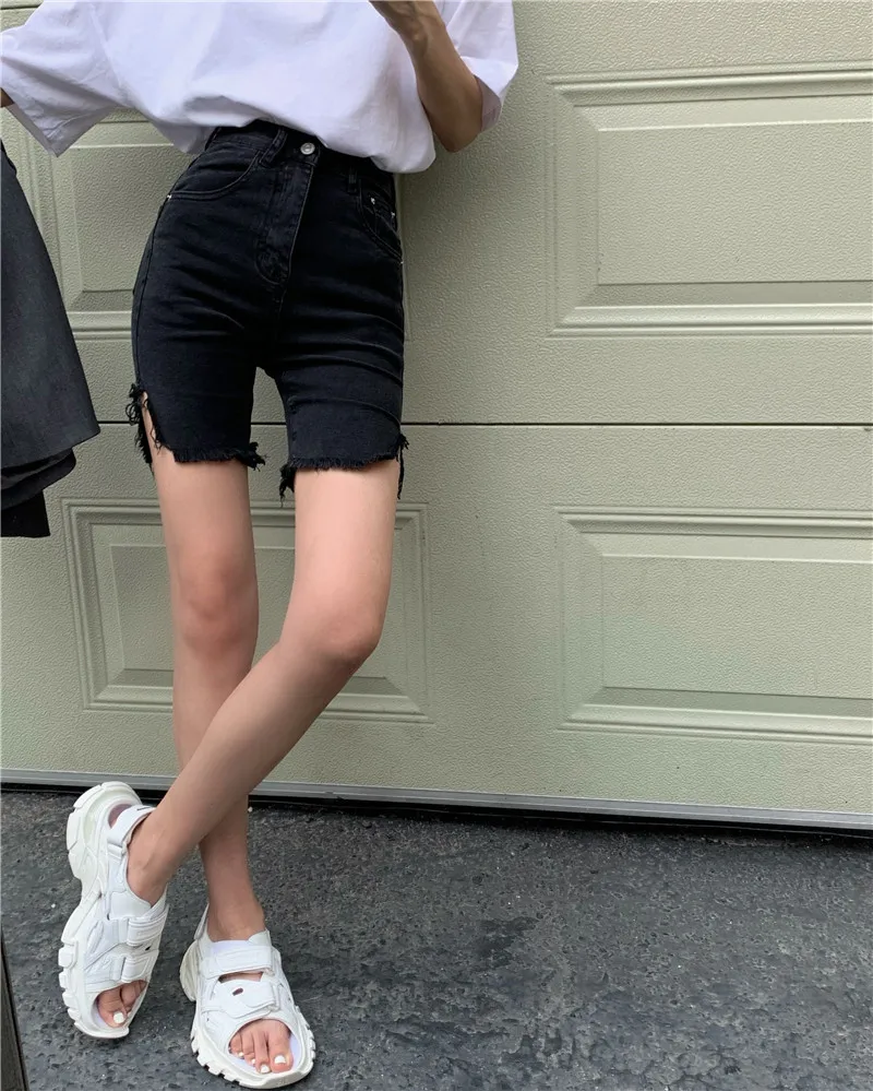 FINEWORDS Vintage Black Skinny Ripped Biker Short Jeans Casual Streetwear Korean Denim Shorts Plus Size Push Up High Waist Short
FINEWORDS Vintage Black Skinny Ripped Biker Short Jeans Casual Streetwear Korean Denim Shorts Plus Size Push Up High Waist Short