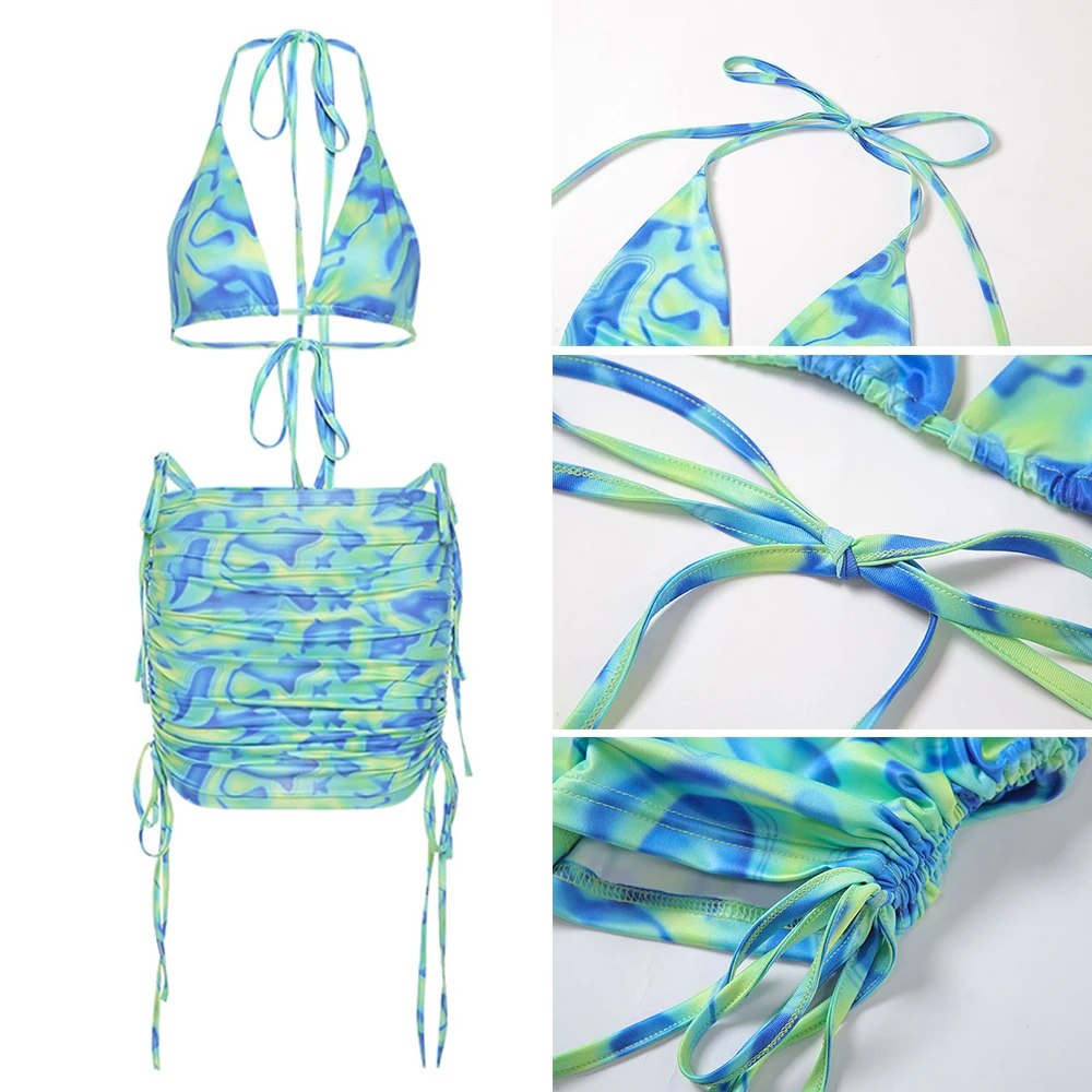 Bandage Halter Two Piece Sets Print 2021 Women Backless Sexy Hot Tops+Drawstring Stacked Skirts Summer Dress Vacation Outfits
Bandage Halter Two Piece Sets Print 2021 Women Backless Sexy Hot Tops+Drawstring Stacked Skirts Summer Dress Vacation Outfits