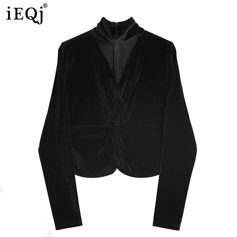Осень-зима 2021, новая бархатная рубашка IEQJ с V-образным вырезом, Женский Топ с длинным рукавом и молнией сзади, темпераментный дизайн, женская ... 
Осень-зима 2021, новая бархатная рубашка IEQJ с V-образным вырезом, Женский Топ с длинным рукавом и молнией сзади, темпераментный дизайн, женская ...