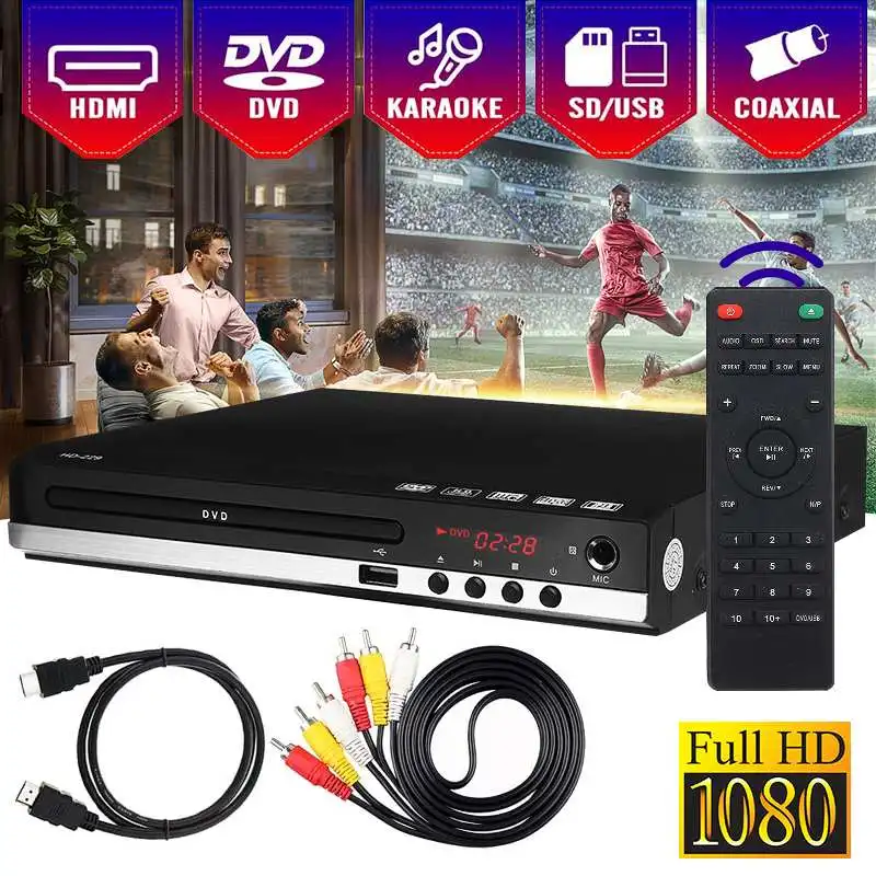 Домашний DVD-плеер 110-240 в, Full HD 1080P, мультимедийный цифровой ТВ-дисковый плеер с поддержкой DVD, CD, MP3, RW, VCD, SVCD, функция караоке
Домашний DVD-плеер 110-240 в, Full HD 1080P, мультимедийный цифровой ТВ-дисковый плеер с поддержкой DVD, CD, MP3, RW, VCD, SVCD, функция караоке
