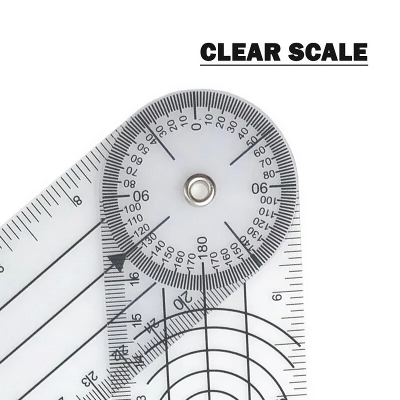 Multi-Ruler 360 Degree Rotatable Goniometer Angle Spinal Ruler Multifunction Plastic Drawing Rulers Office School Stationery
Multi-Ruler 360 Degree Rotatable Goniometer Angle Spinal Ruler Multifunction Plastic Drawing Rulers Office School Stationery