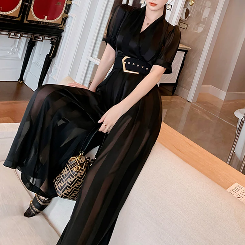 2021 Korean Ladies Elegant Short-sleeved Belt Chiffon Wide-leg Pants Jumpsuit Style Casual Retro Long Fashion Summer Jumpsuit
2021 Korean Ladies Elegant Short-sleeved Belt Chiffon Wide-leg Pants Jumpsuit Style Casual Retro Long Fashion Summer Jumpsuit