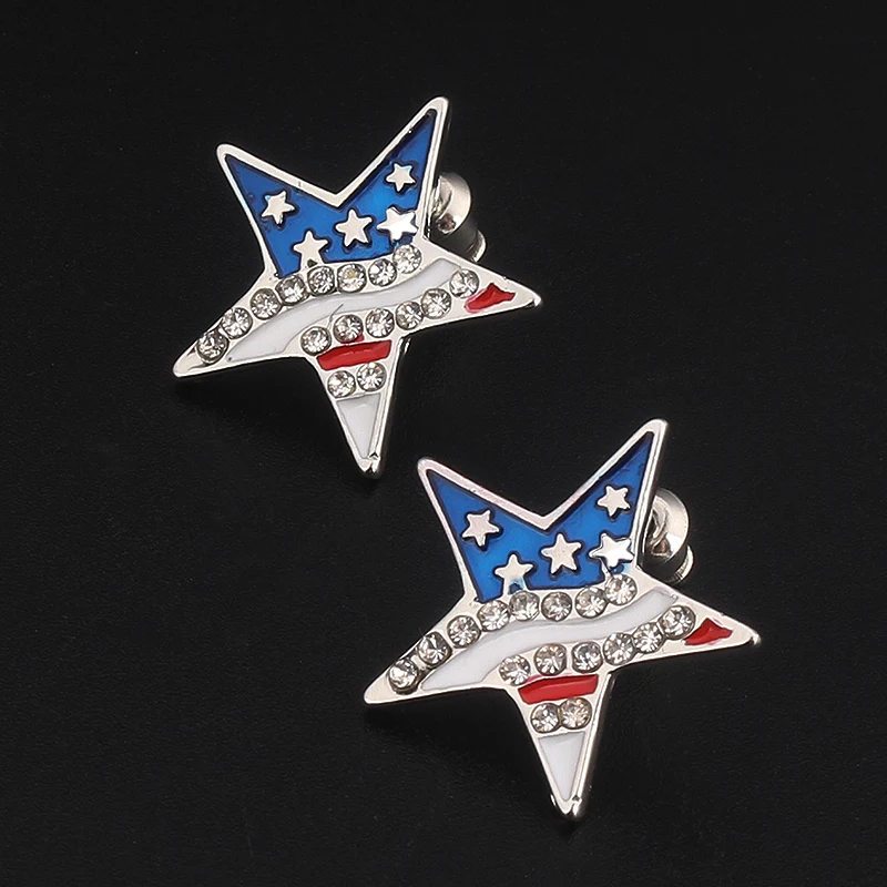 New American Flag Crystal Earrings For Ladies Aand Girls Creative Five-pointed Star Love Earrings Fashion Jewelry Cosplay Gift A
New American Flag Crystal Earrings For Ladies Aand Girls Creative Five-pointed Star Love Earrings Fashion Jewelry Cosplay Gift A
