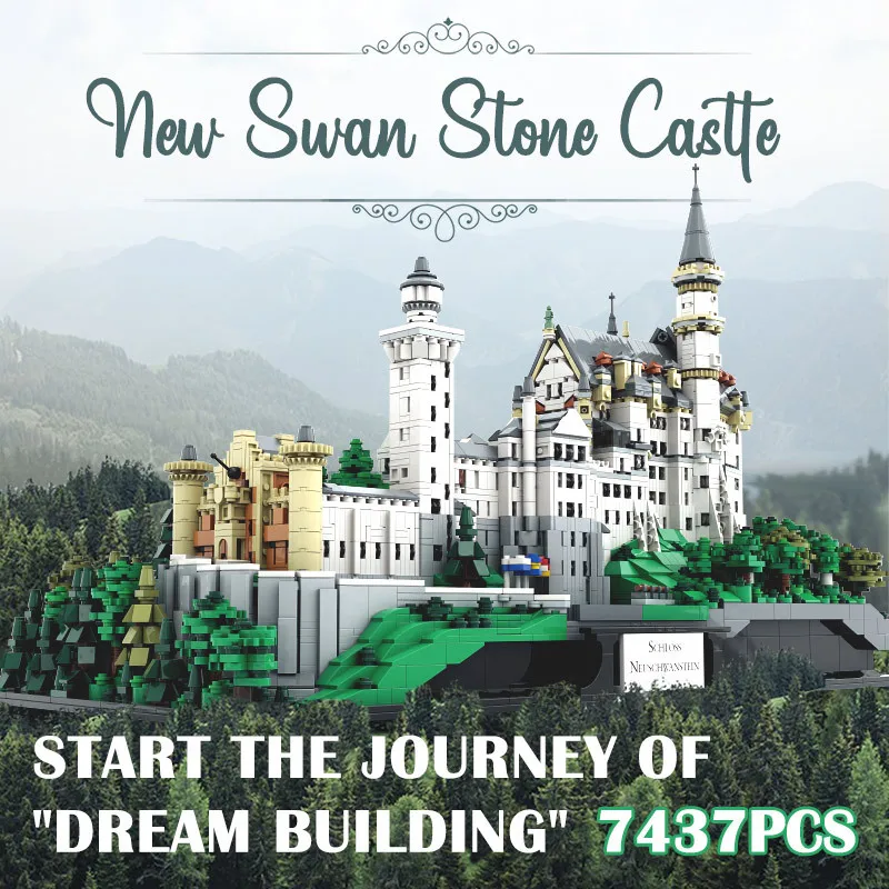 IN Stock New Swan Castle 7437 PCS Houses Castle Model Toy Building Block Brick Mocha Children's Education Birthday Gifts In Sto
IN Stock New Swan Castle 7437 PCS Houses Castle Model Toy Building Block Brick Mocha Children's Education Birthday Gifts In Sto