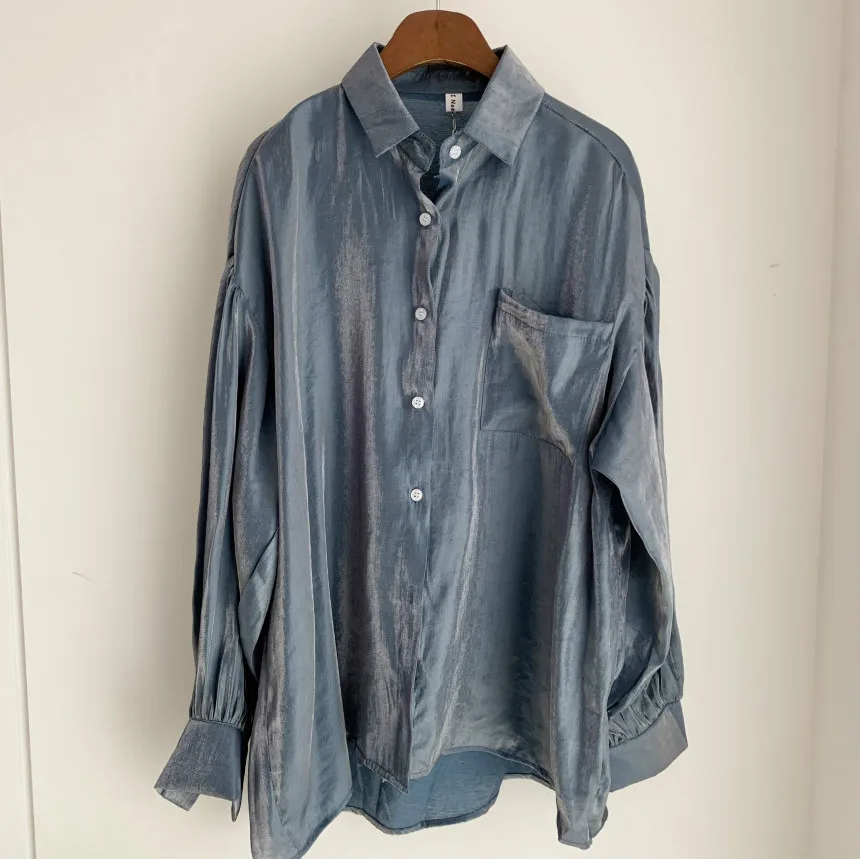 Korean Fashion Women's Shirt Lantern Sleeve with Pocket Solid Color Elegant Tops shirts Contrast Color Female Blouse Top Mujer
Korean Fashion Women's Shirt Lantern Sleeve with Pocket Solid Color Elegant Tops shirts Contrast Color Female Blouse Top Mujer