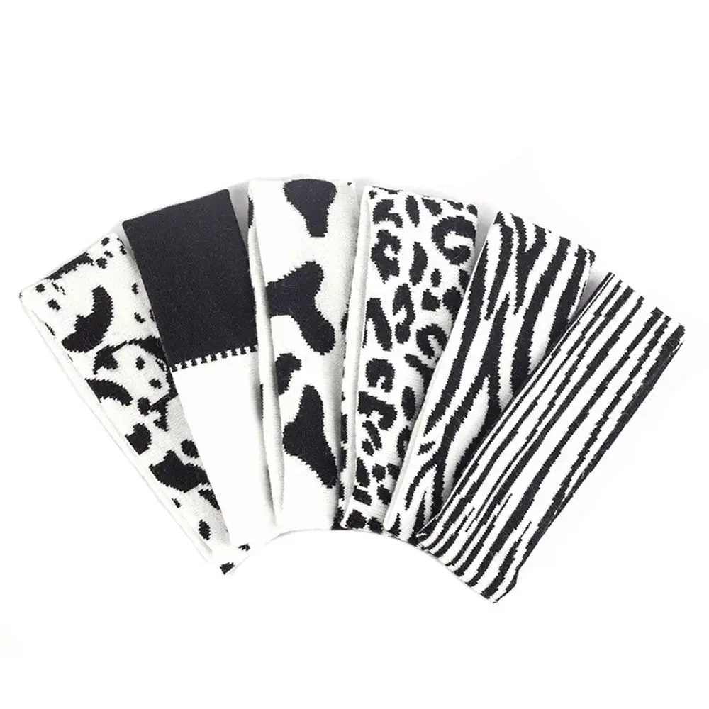Fashion Printed Black And White Pattern Headband Stretch Sweatband Cow Pattern Knitted Hair Band Women Men Headwear 
Fashion Printed Black And White Pattern Headband Stretch Sweatband Cow Pattern Knitted Hair Band Women Men Headwear