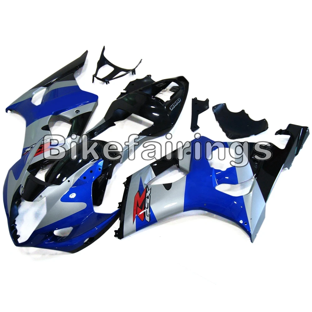 

Fit For Suzuki GSXR1000 K3 2003 2004 03 04 K3 GSXR 1000 Sportbike Bodywork Kit Silver Blue and Black Lowers Injection Cowlings