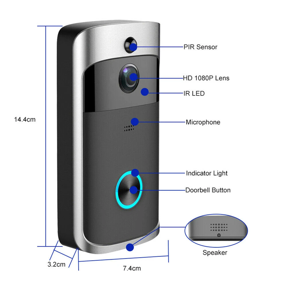 Smart Doorbell Camera Wifi Wireless Call Intercom Video-Eye For Apartments Door Bell Ring For Phone Home Security Camera
Smart Doorbell Camera Wifi Wireless Call Intercom Video-Eye For Apartments Door Bell Ring For Phone Home Security Camera