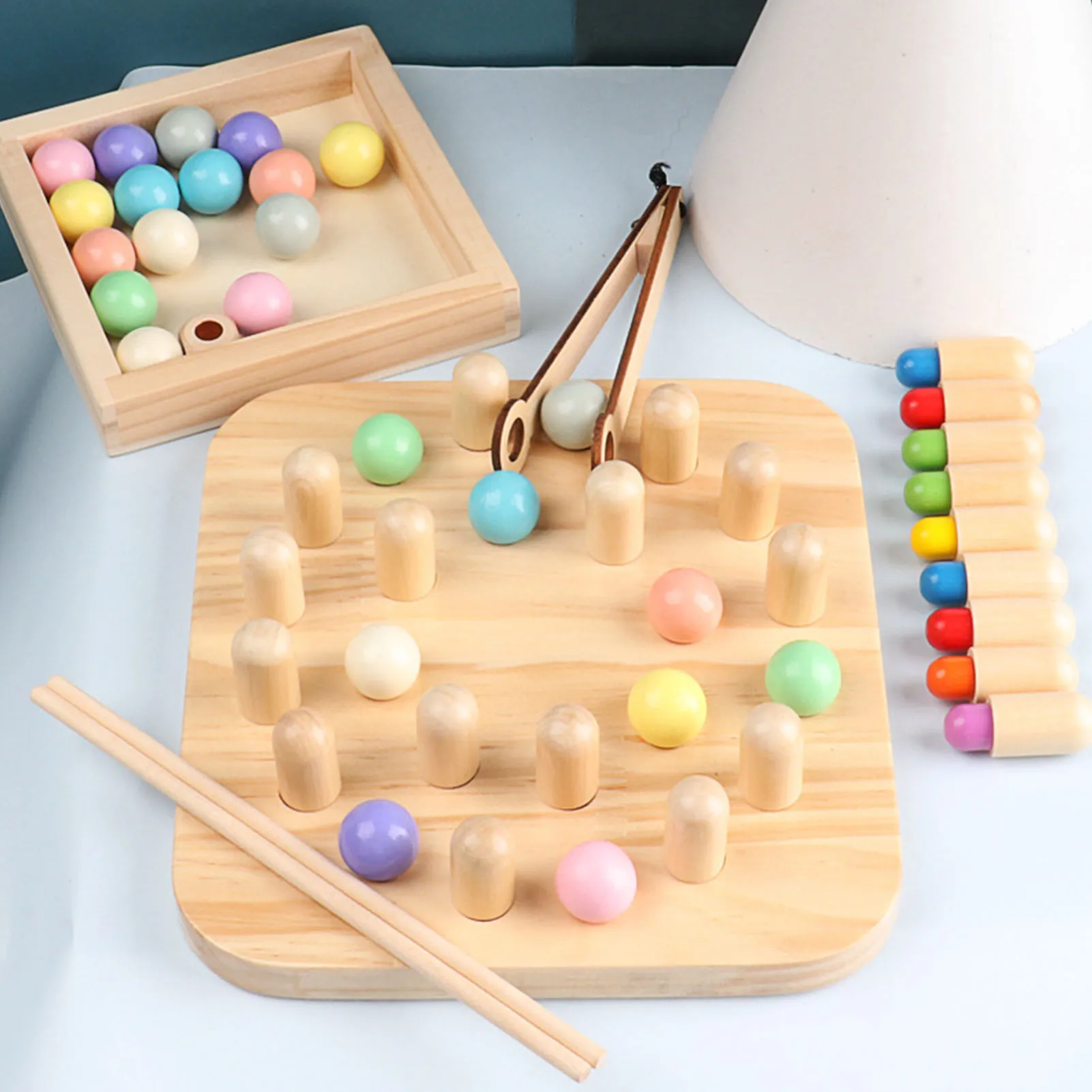 Wooden Clip Beads Color Memory Chess Children's Brain Memory Development Puzzle Early Education Building Block Toy
Wooden Clip Beads Color Memory Chess Children's Brain Memory Development Puzzle Early Education Building Block Toy