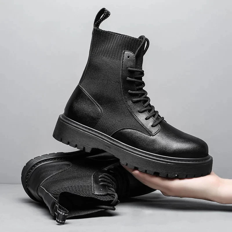 Men's High Top Shoes New Personalized Fashion Comfortable Men's Boots Korean Thick Soled Increased Casual Men's Leather Boots
Men's High Top Shoes New Personalized Fashion Comfortable Men's Boots Korean Thick Soled Increased Casual Men's Leather Boots
