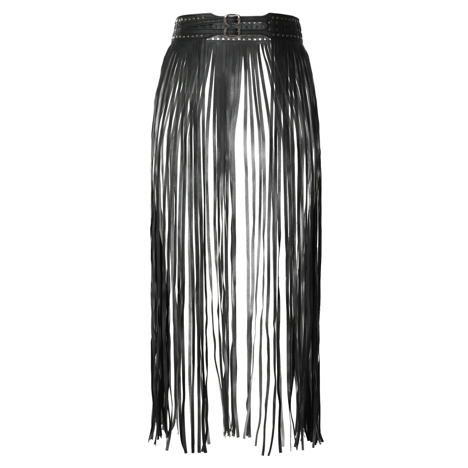 Women Long Tassel Personality Pin Buckle Belt Rivet Skirts Ladies PU Leather Hippy Boho Fringe Rave Party Nightclub Costume
Women Long Tassel Personality Pin Buckle Belt Rivet Skirts Ladies PU Leather Hippy Boho Fringe Rave Party Nightclub Costume
