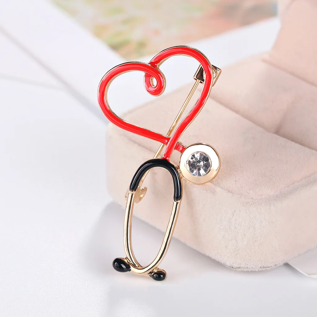 VCVZ Enamel Rhinestone Red Heart Stethoscope Brooches For Women Men Personality Hospital Doctor Nurse Brooch Badge Pins Bijoux
VCVZ Enamel Rhinestone Red Heart Stethoscope Brooches For Women Men Personality Hospital Doctor Nurse Brooch Badge Pins Bijoux