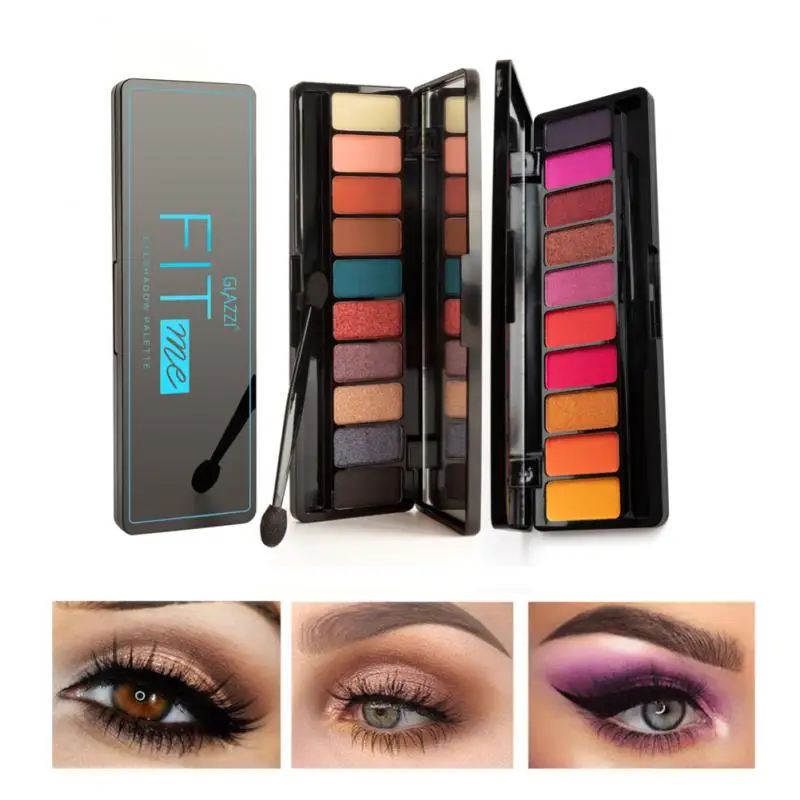 

10 Colours Eyeshadow Glitter Palette Matte Pearlescent Earth Color Eye Shadow Palette Shimmer Waterproof Lasting Shadows TSLM1