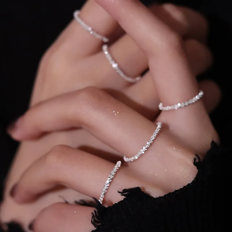 1 Piece Sparkling Sand Chain 925 Sterling Silver Ring Set Finger knuckle Ring For Women New Fashion Jewelry Minimalist Style
1 Piece Sparkling Sand Chain 925 Sterling Silver Ring Set Finger knuckle Ring For Women New Fashion Jewelry Minimalist Style