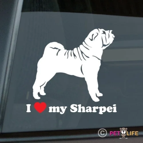 I Love My Sharpei стикер высечка винил-v2 автомобильные наклейки | Автомобили и мотоциклы