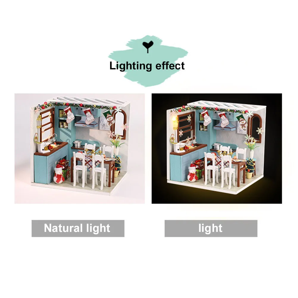Kitchen Model Handcrafts Cabin DIY Miniature Christmas Dollhouse For Kids Adults Gift Dust Proof Accessories 3D Wooden Assembled
Kitchen Model Handcrafts Cabin DIY Miniature Christmas Dollhouse For Kids Adults Gift Dust Proof Accessories 3D Wooden Assembled