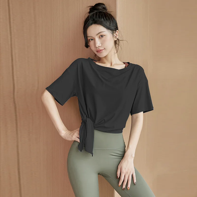 Spring and summer breathable thin round neck top sports quick-drying short-sleeved women's loose t-shirt white
Spring and summer breathable thin round neck top sports quick-drying short-sleeved women's loose t-shirt white