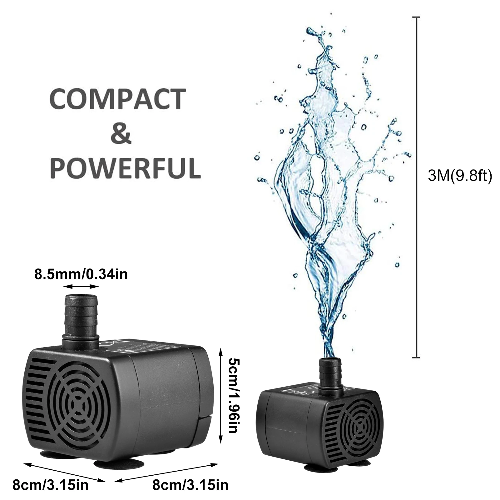 Ultra-quiet Mini Brushless QR10D USB Water Pump 5/12V 5W 250L/H Flow 150cm Submersible Fountain Aquarium Circulating
Ultra-quiet Mini Brushless QR10D USB Water Pump 5/12V 5W 250L/H Flow 150cm Submersible Fountain Aquarium Circulating