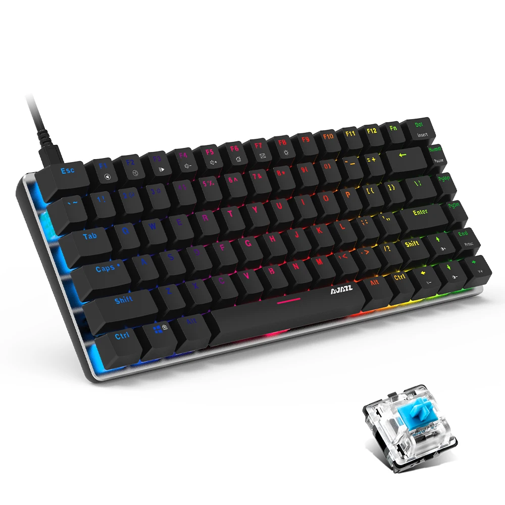 AJAZZ-AK33 mechanical keyboard gaming keyboard blue switch 82 keys xk wired keyboard suitable for PC notebook backlight RGB 
AJAZZ-AK33 mechanical keyboard gaming keyboard blue switch 82 keys xk wired keyboard suitable for PC notebook backlight RGB