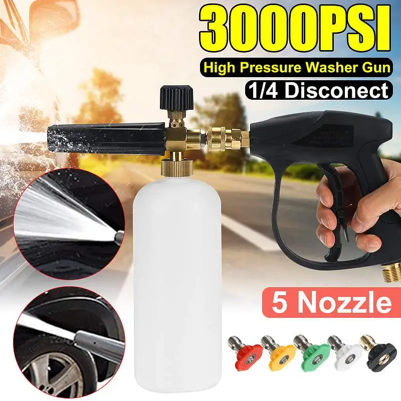 NEW High Pressure Washer Car Washing Machine Water Gun Garden Watering Hose Nozzle Lance Foam Cannon Foam 1L Foam Generator
NEW High Pressure Washer Car Washing Machine Water Gun Garden Watering Hose Nozzle Lance Foam Cannon Foam 1L Foam Generator