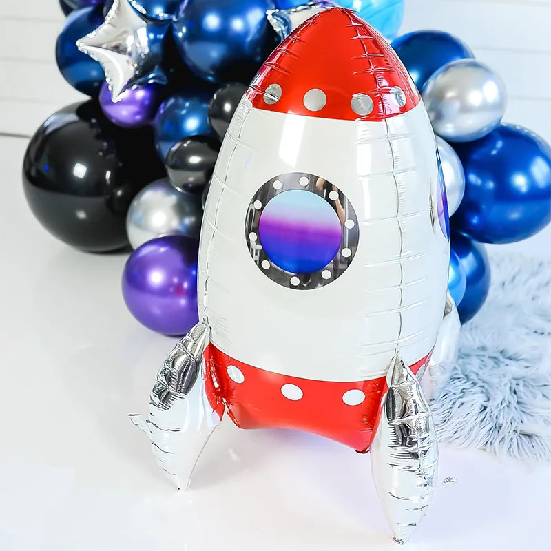 

3D Rocket Balloons Astronaut Foil balloon Outer Space Spaceship ET Ballon For Birthday Party Decorations Boy Kids Baloons Toys