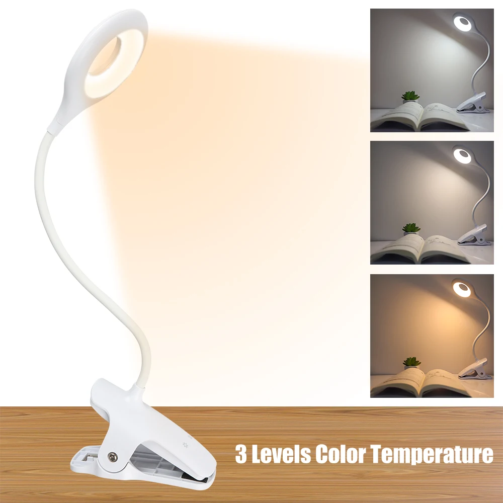 Dimmable Led Desk Lamp USB Rechargeable LED Table Light Clip On Touch Switch Reading Lamp 3Color Modes for study bedroom
Dimmable Led Desk Lamp USB Rechargeable LED Table Light Clip On Touch Switch Reading Lamp 3Color Modes for study bedroom