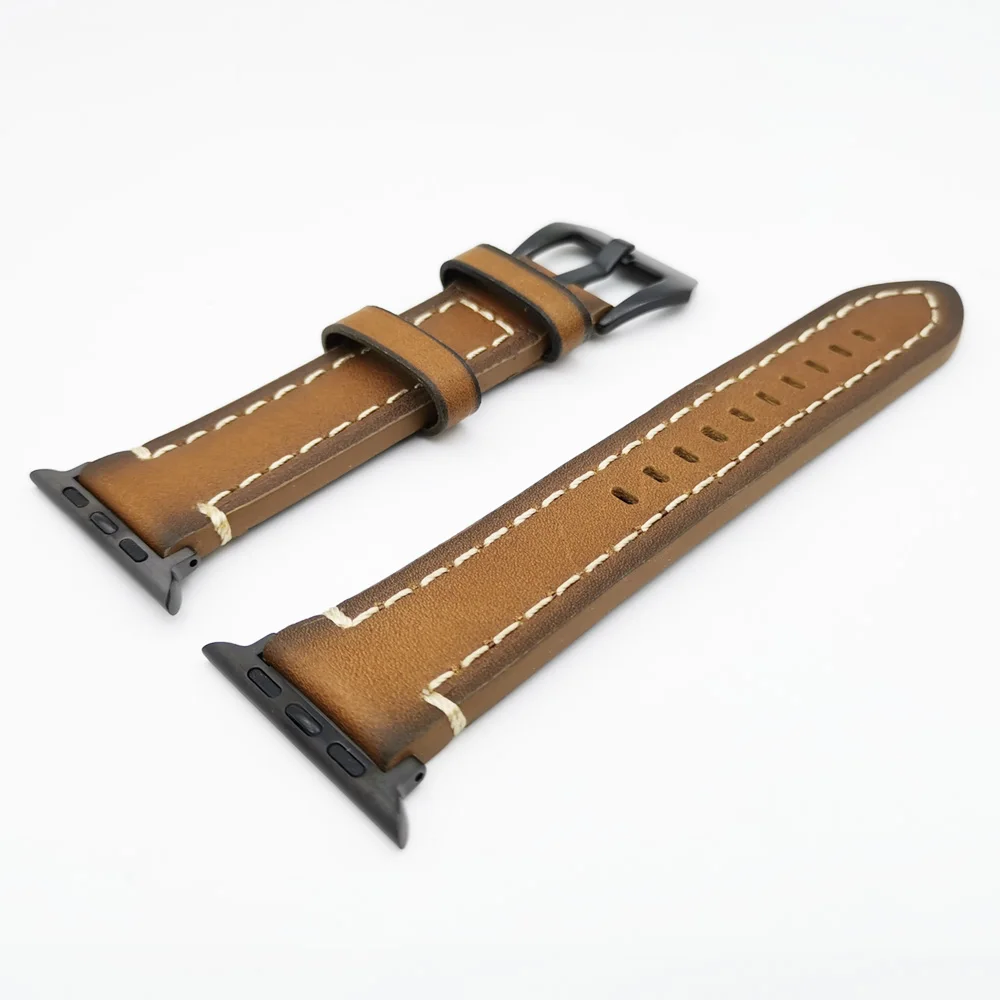 Vintage Suture Leather Band for iwatch Apple Watch 44mm 42mm 40mm 38mm Bracelet for Series 1/2/3/4/5 Watch Stap Black Brown Blue
Vintage Suture Leather Band for iwatch Apple Watch 44mm 42mm 40mm 38mm Bracelet for Series 1/2/3/4/5 Watch Stap Black Brown Blue
