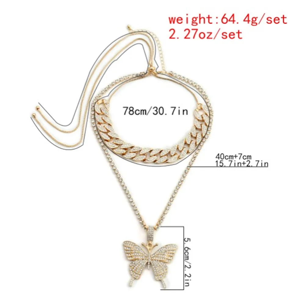 Big Size Butterfly Pendant Charm Light Luxury Hip Hop Necklace Rapper Gift Rock Men Women Jewelry Golden Necklace
Big Size Butterfly Pendant Charm Light Luxury Hip Hop Necklace Rapper Gift Rock Men Women Jewelry Golden Necklace