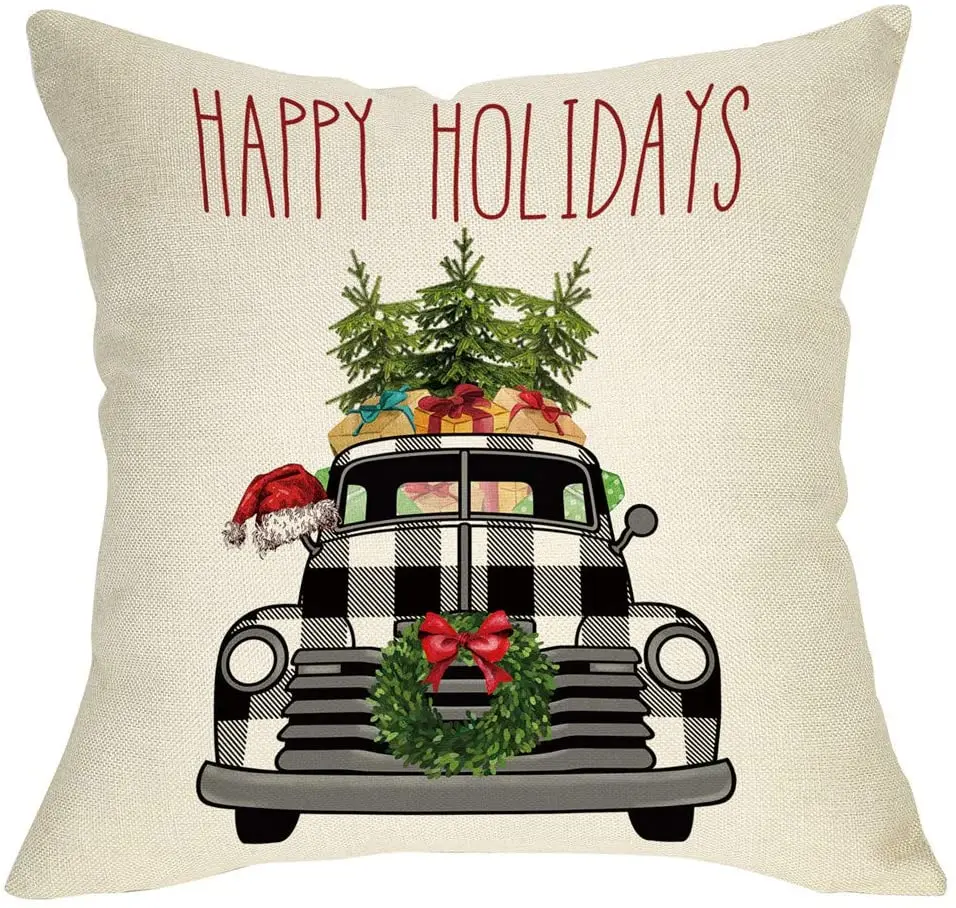 PillowcaseCase Buffalo Plaid Truck, Rustic Farmhouse Winter Decoration Home Square Pillowcase Decor for Sofa
PillowcaseCase Buffalo Plaid Truck, Rustic Farmhouse Winter Decoration Home Square Pillowcase Decor for Sofa