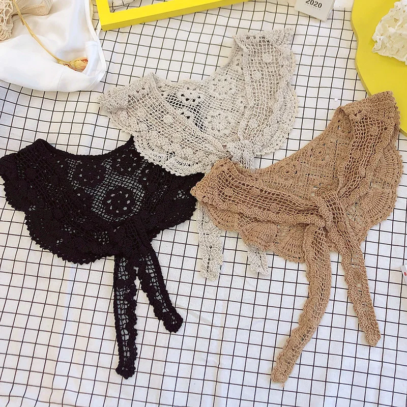 Vintage Shawl O-Neck Fake Collar Shirt Women Hollow Crochet Lace False Collar Detachable Woman Mesh Scarf Wrap Summer Thin Scarf
Vintage Shawl O-Neck Fake Collar Shirt Women Hollow Crochet Lace False Collar Detachable Woman Mesh Scarf Wrap Summer Thin Scarf