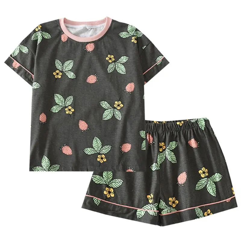 Women 2Pcs Pajamas Set Heart Strawberry Print Short Sleeve Tops Pants Sleepwear XX9D
Women 2Pcs Pajamas Set Heart Strawberry Print Short Sleeve Tops Pants Sleepwear XX9D
