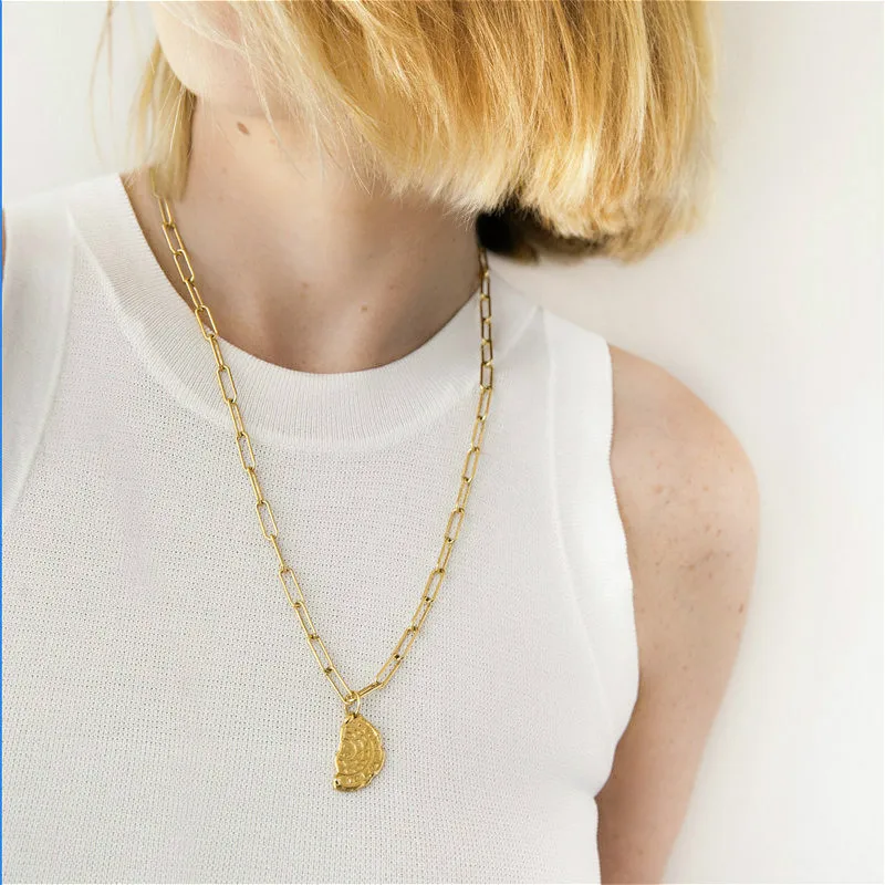 Flyleaf Semicircle Irregular Gold Necklaces & Pendants Real 925 Sterling Silver Necklace For Women Thick Chain Fine Jewelry
Flyleaf Semicircle Irregular Gold Necklaces & Pendants Real 925 Sterling Silver Necklace For Women Thick Chain Fine Jewelry